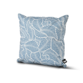 Outdoor Decorative Cushion – Poplar Leaf Sea Blue Print | UV-Resistant & Water-Resistant | Made in UK