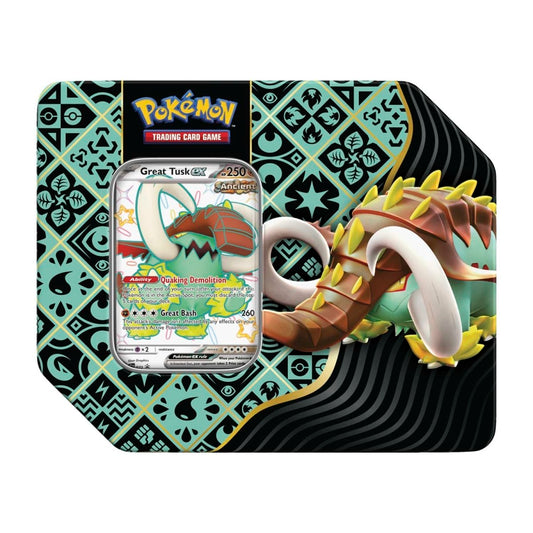 Pokémon Paldean Fates Tin (Shiny Great Tusk ex)